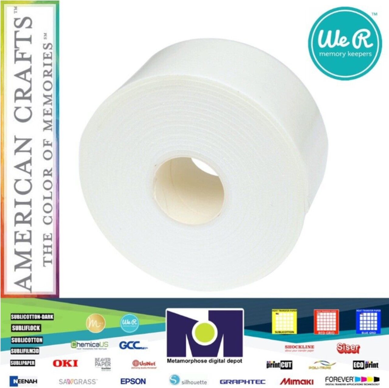 Sticky Thumb Double-Sided Foam Tape 3.94 Yards-White, 2&#x22;X1mm - 1 Roll 60000312 By American Crafts